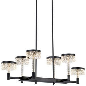 Изображение товара Подвесная люстра светодиодная на штанге Delight Collection Diamond cut MD21020075-6B matt black