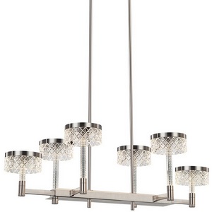 Изображение товара Подвесная люстра светодиодная на штанге Delight Collection Diamond cut MD21020075-6B satin nickel