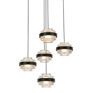 Изображение товара Подвесной светильник светодиодный Delight Collection Indiana MD22030002-5A black/clear