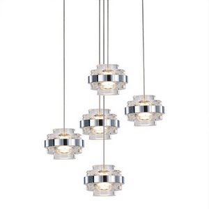 Изображение товара Подвесной светильник светодиодный Delight Collection Indiana MD22030002-5A chrome/clear