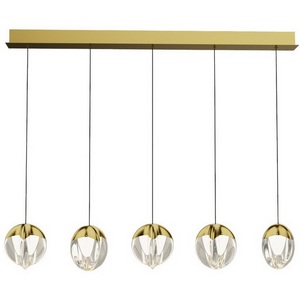 Изображение товара Подвесной светильник светодиодный Delight Collection MD24001033 MD24001033-5B gold/clear