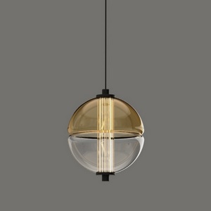 Изображение товара Подвесной светильник светодиодный Delight Collection MD24022079 MD24022079-1A black/amber в форме шара