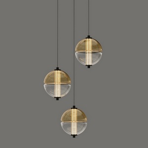 Изображение товара Подвесной светильник светодиодный Delight Collection MD24022079 MD24022079-3A black/amber в форме шара