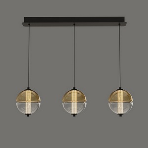 Изображение товара Подвесной светильник светодиодный Delight Collection MD24022079 MD24022079-3B black/amber в форме шара