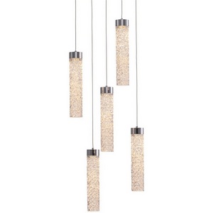 Изображение товара Подвесной светильник светодиодный Delight Collection MD24030028 MD24030028-5A chrome/clear