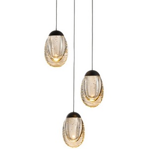 Изображение товара Подвесной светильник светодиодный Delight Collection MD25090022 MD25090022-3A matt black/champagne
