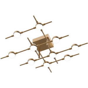 Изображение товара Люстра потолочная светодиодная золотая на штанге Delight Collection Molecular MX18001067-10A gold