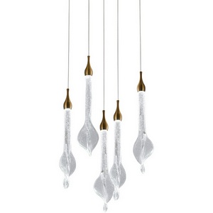 Изображение товара Подвесной светильник светодиодный Delight Collection OD2433 OD2433-5 gold/clear