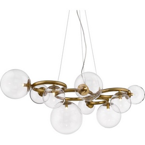 Изображение товара Подвесная люстра молекулы Delight Collection Puppet P68092-9 brass