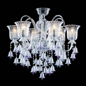 Изображение товара Подвесная люстра муранское стекло в виде колокольчика MD1102709-6B Illuminati MOOLLONA gold с подвесками