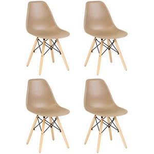 Изображение товара Набор 4 шт стул обеденный DOBRIN DSW (ножки светлый бук, цвет бежевый (GR-03))