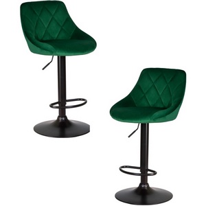 Изображение товара Набор 2 шт стул барный DOBRIN LOGAN BLACK (зеленый велюр (MJ9-88))