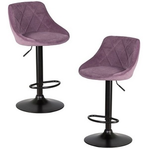 Изображение товара Набор 2 шт стул барный DOBRIN LOGAN BLACK (пудрово-сиреневый велюр (MJ9-52))