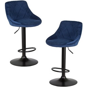 Изображение товара Набор 2 шт стул барный DOBRIN LOGAN BLACK (синий велюр (MJ9-117))