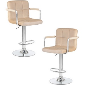 Изображение товара Набор 2 шт стул барный DOBRIN KRUGER ARM (бежевый велюр (MJ9-10))