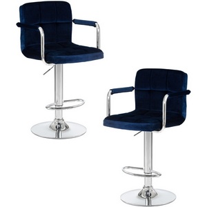Изображение товара Набор 2 шт стул барный DOBRIN KRUGER ARM (синий велюр (MJ9-117))