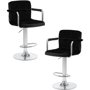 Изображение товара Набор 2 шт стул барный DOBRIN KRUGER ARM (черный велюр (MJ9-101))