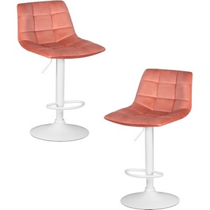 Изображение товара Набор 2 шт стул барный DOBRIN TAILOR WHITE (пудрово-розовый велюр (MJ9-32))