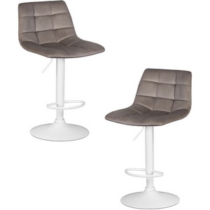 Изображение товара Набор 2 шт стул барный DOBRIN TAILOR WHITE (серый велюр (MJ9-75))