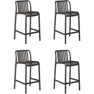 Изображение товара Набор 4 шт стул с подставкой для ног с каркасом из пластика полубарный DOBRIN CHLOE (темно-серый)