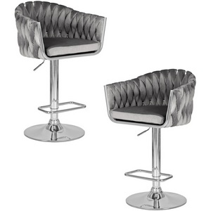 Изображение товара Набор 2 шт стул барный DOBRIN MARCEL (серый велюр (MJ9-75))