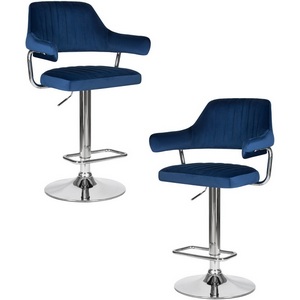 Изображение товара Набор 2 шт стул барный DOBRIN CHARLY (синий велюр (MJ9-117))