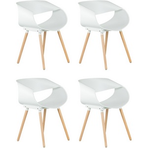 Изображение товара Набор 4 шт стул обеденный DOBRIN ALIEN (ножки светлый бук, цвет белый (W-02))