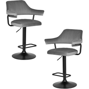 Изображение товара Набор 2 шт стул барный DOBRIN CHARLY BLACK (серый велюр (MJ9-75))