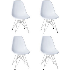 Изображение товара Набор 4 шт стул обеденный DOBRIN DSR (ножки хром, цвет белый (W-02))