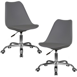 Изображение товара Стул для офиса набор 2 шт офисное кресло для персонала DOBRIN MICKEY (темно-серый)