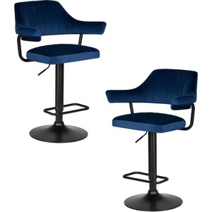 Изображение товара Набор 2 шт стул барный DOBRIN CHARLY BLACK (синий велюр (MJ9-117))