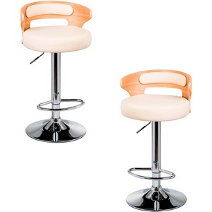 Изображение товара Набор 2 шт стул барный DOBRIN FRED (натуральное дерево, кремовый)