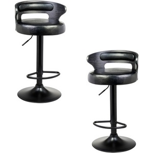 Изображение товара Набор 2 шт стул барный DOBRIN FRED BLACK (чёрное дерево, чёрный)