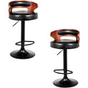 Изображение товара Набор 2 шт стул барный DOBRIN FRED BLACK (коричневое дерево, чёрный)