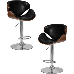 Изображение товара Набор 2 шт стул барный DOBRIN KARTER (коричневое дерево, чёрный)