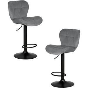 Изображение товара Набор 2 шт стул барный DOBRIN BARNY BLACK (серый велюр (MJ9-75))