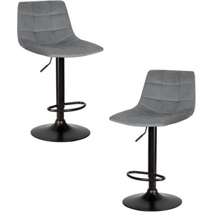 Изображение товара Набор 2 шт стул барный DOBRIN TAILOR BLACK (серый велюр (MJ9-75))