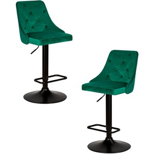 Изображение товара Набор 2 шт стул барный DOBRIN JOSEPH BLACK (зеленый велюр (MJ9-88))