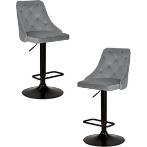 Изображение товара Набор 2 шт стул барный DOBRIN JOSEPH BLACK (серый велюр (MJ9-75))