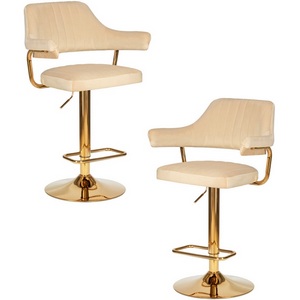 Изображение товара Набор 2 шт стул барный DOBRIN CHARLY GOLD (бежевый велюр (MJ9-10))