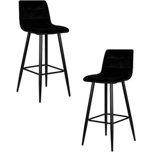 Изображение товара Набор 2 шт стул барный DOBRIN NICOLE (черные матовые ножки, черный велюр (108-77))