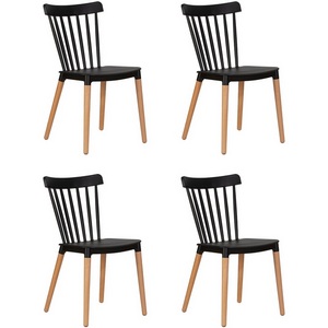 Изображение товара Набор 4 шт стул обеденный DOBRIN THEO (ножки светлый бук, цвет черный (B-03))