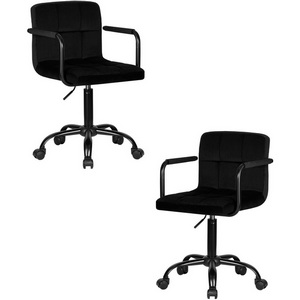Изображение товара Набор 2 шт офисное кресло для персонала DOBRIN TERRY BLACK (черный велюр (MJ9-101))