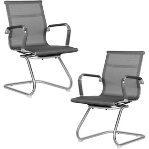 Изображение товара Набор 2 шт офисное кресло для посетителей DOBRIN CODY MESH (серый)
