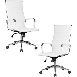 Изображение товара Набор 2 шт стул для офиса компьютерный с регулировкой высоты сиденья для руководителей DOBRIN CLARK SIMPLE (белый)