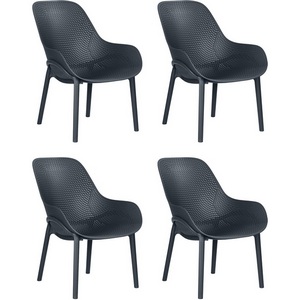 Изображение товара Набор 4 шт Кресло DOBRIN LONZO (антрацит (GR-12) с УФ-защитой)
