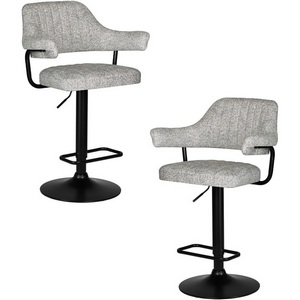 Изображение товара Набор 2 шт стул барный DOBRIN CHARLY BLACK (светло-серый твид (LEO04))