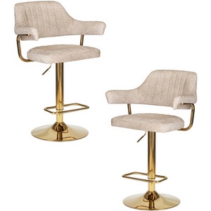 Изображение товара Набор 2 шт стул барный DOBRIN CHARLY GOLD (бежевый твид (LEO26))