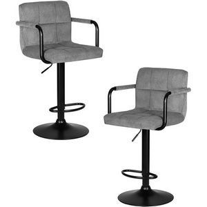 Изображение товара Набор 2 шт стул барный DOBRIN KRUGER ARM BLACK (серый вельвет (LAR-E2041-25))