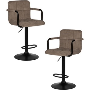 Изображение товара Набор 2 шт стул барный DOBRIN KRUGER ARM BLACK (какао вельвет (LAR-E2041-05))